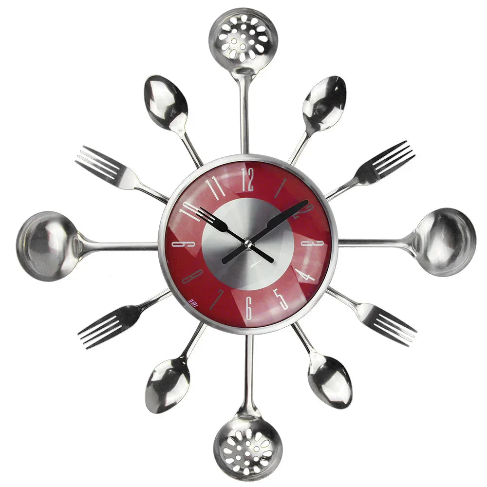 Horloge Murale Cuisine – Original en Ustensiles