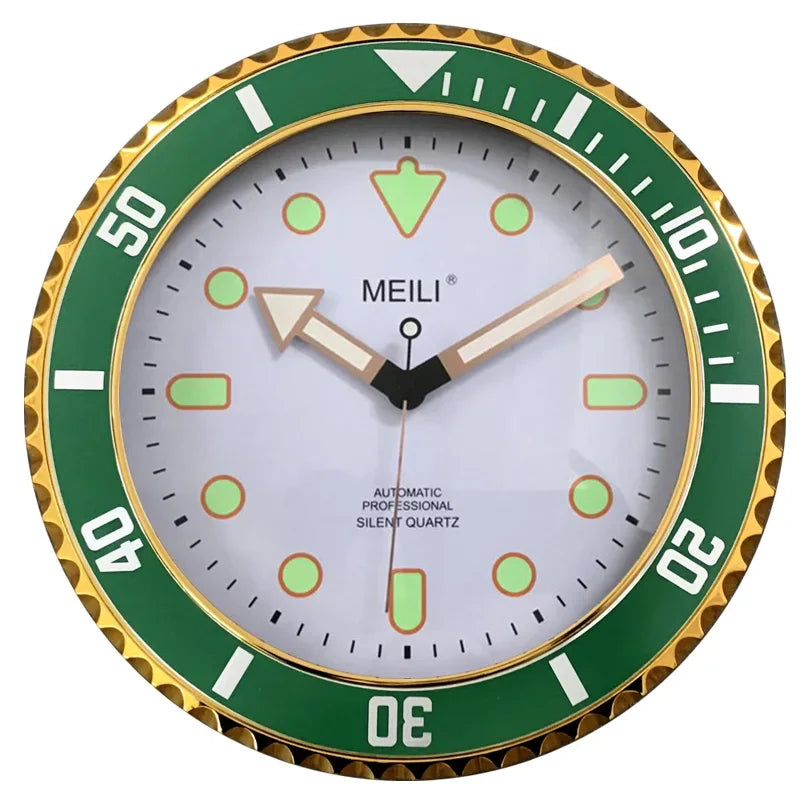 Horloge murale de luxe à quartz silencieuse