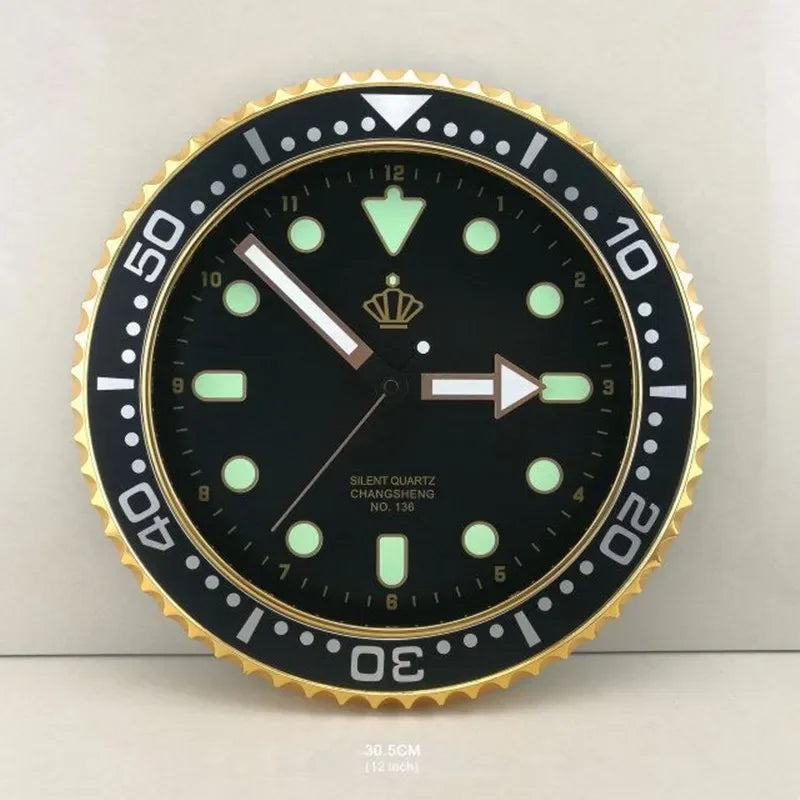 Horloge murale de luxe à quartz silencieuse