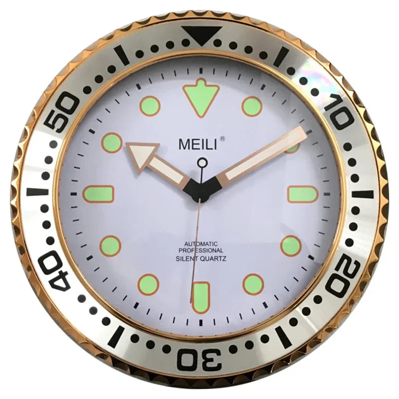 Horloge murale de luxe à quartz silencieuse
