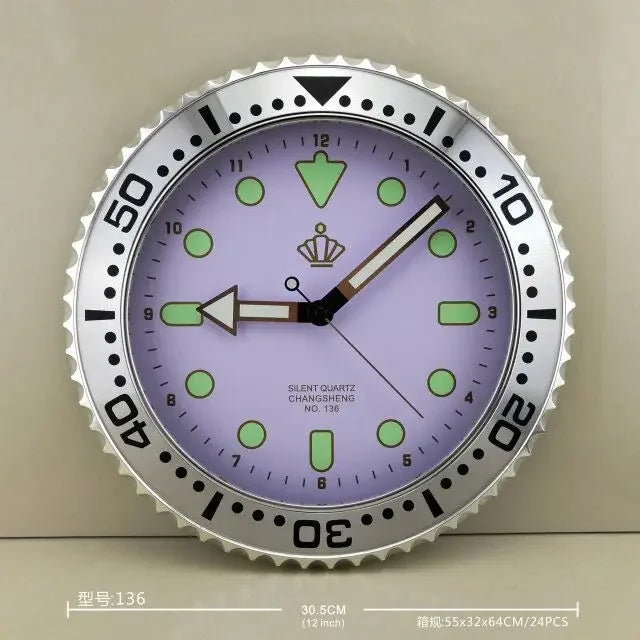 Horloge murale de luxe à quartz silencieuse