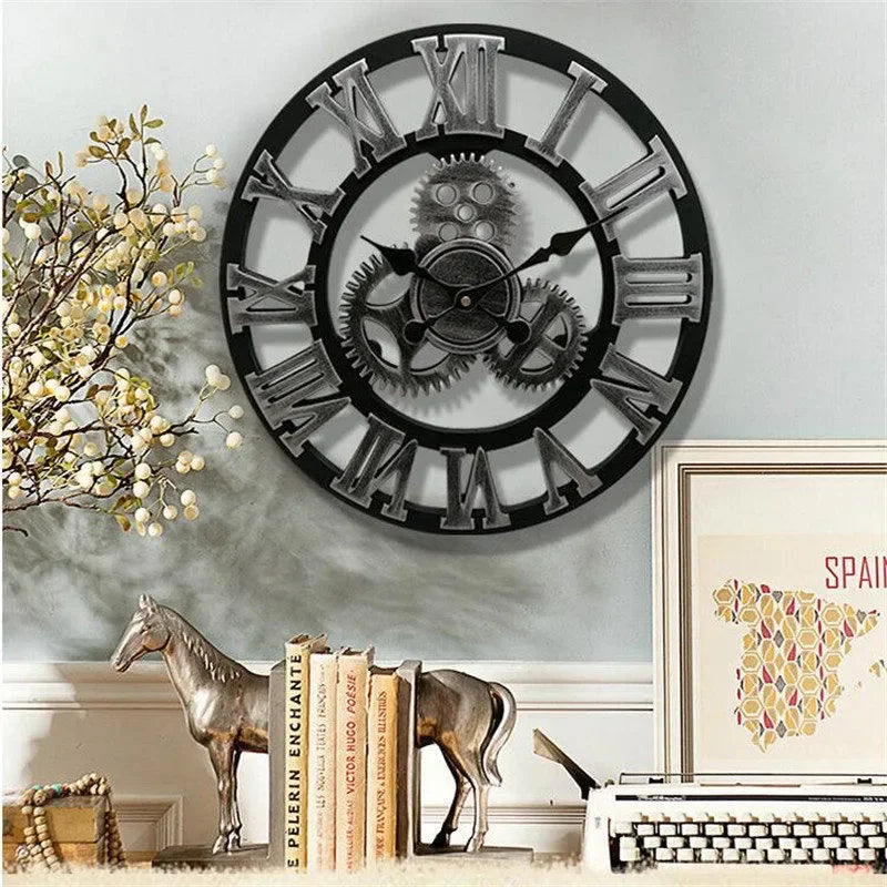 Horloge murale industriel rétro