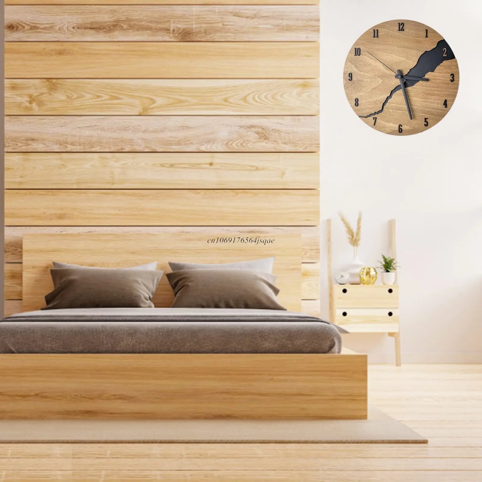 Horloge Murale Artisanale – Bois et Métal Contemporain