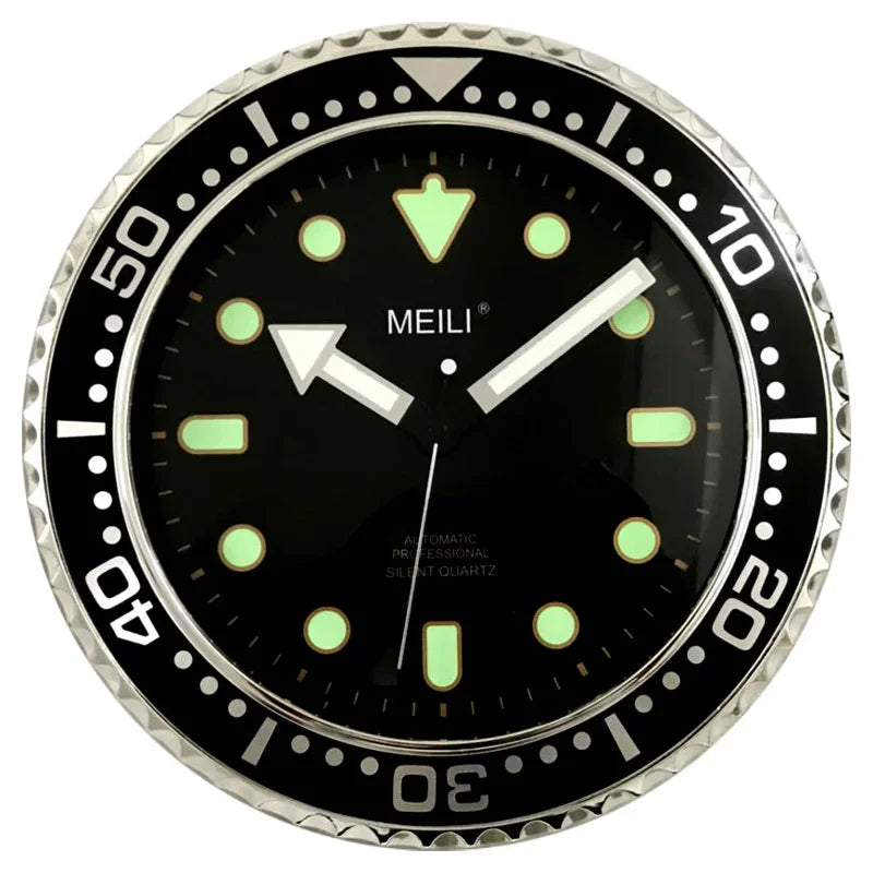 Horloge murale de luxe à quartz silencieuse