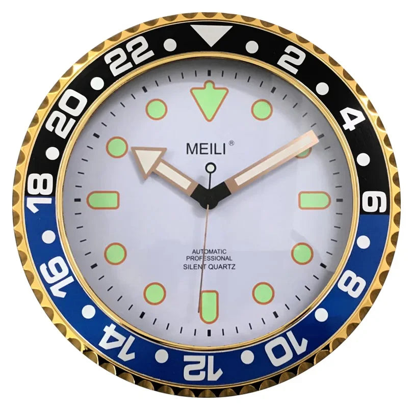 Horloge murale de luxe à quartz silencieuse
