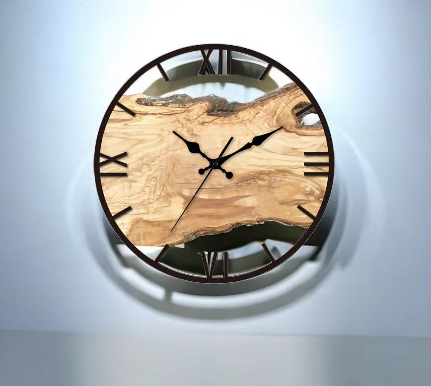 Horloge Murale Bois Massif – Élégance Rustique et Naturelle