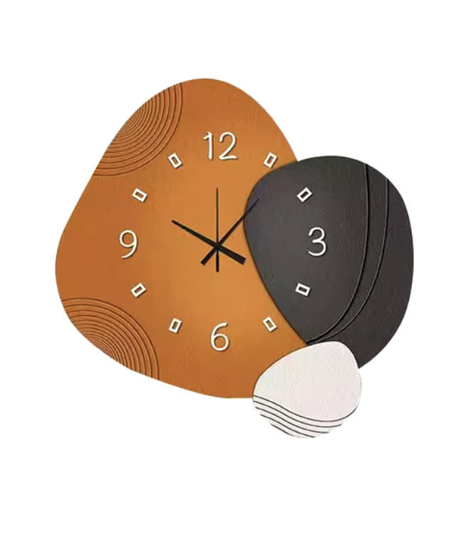 Horloge Murale Abstraite – Harmonie des Formes et Couleurs