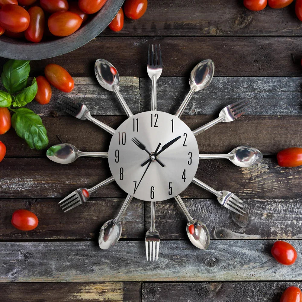 Horloge Murale Couverts de Cuisine