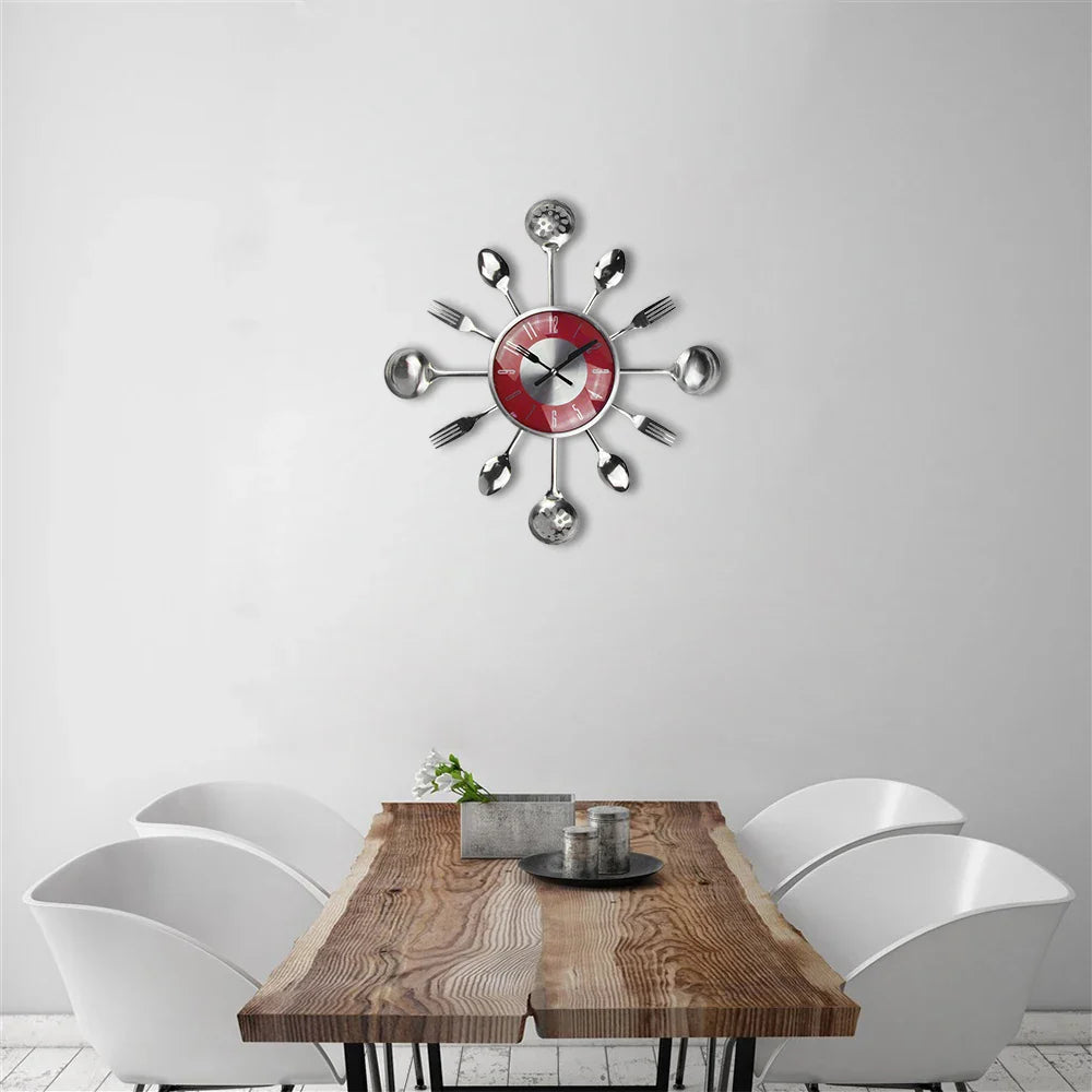 Horloge Murale Cuisine – Original en Ustensiles