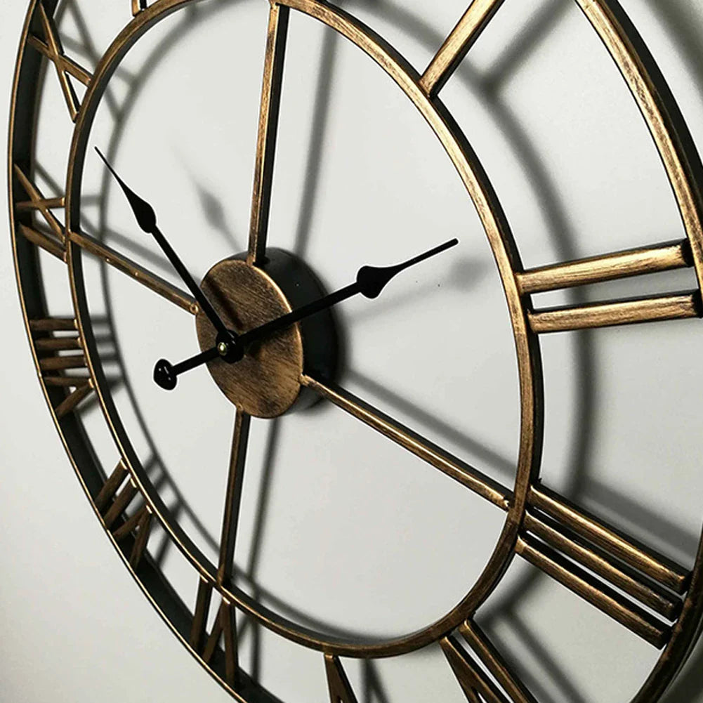 Horloge Murale Vintage – Élégance Rétro en Métal Vieilli