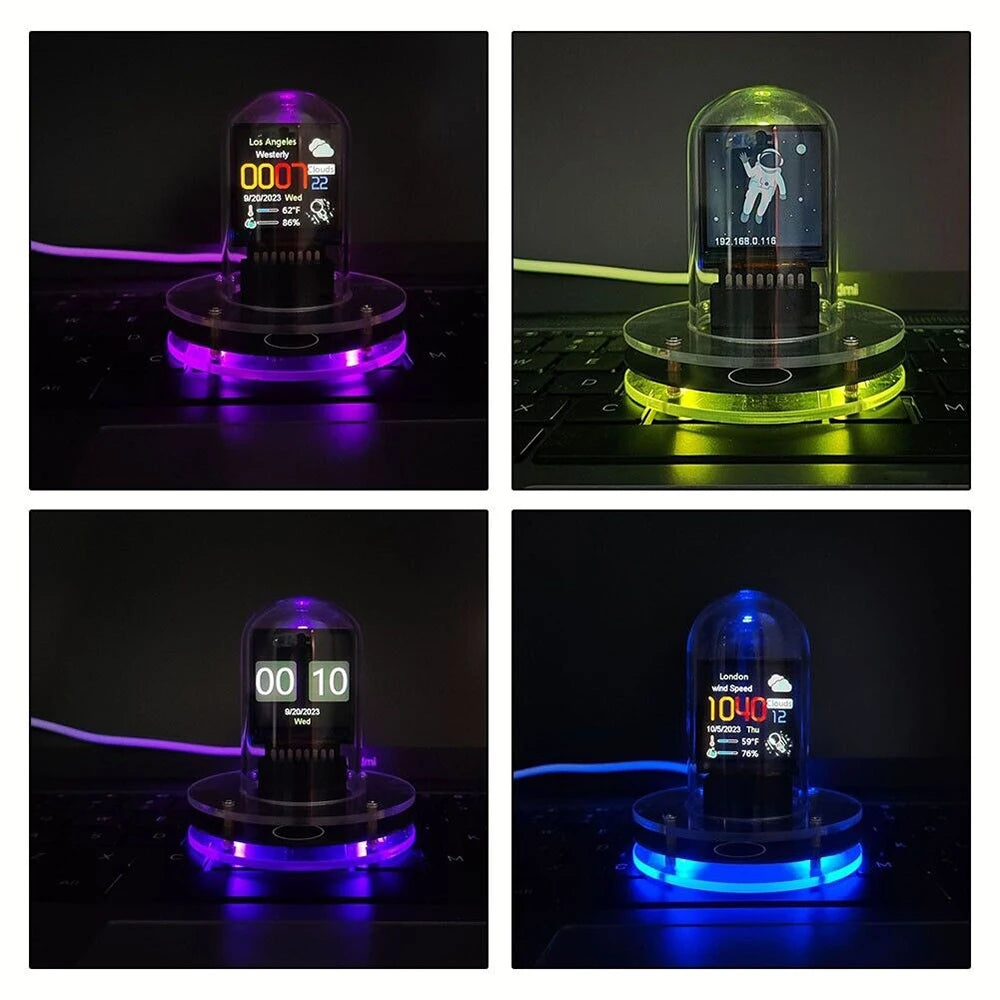 Horloge LED sous cloche