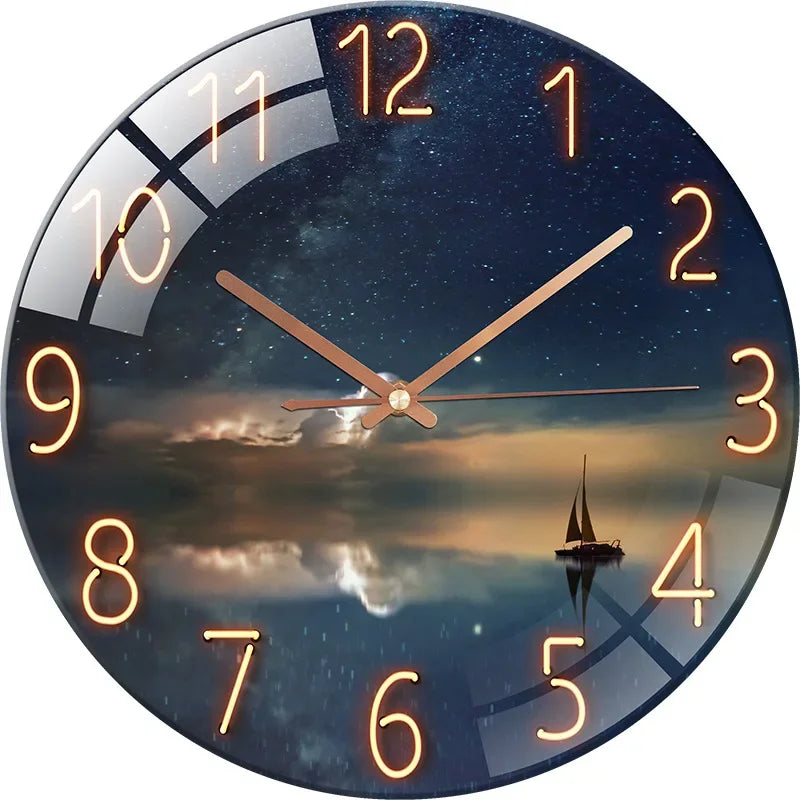 Horloge Murale Paysage Nocturne
