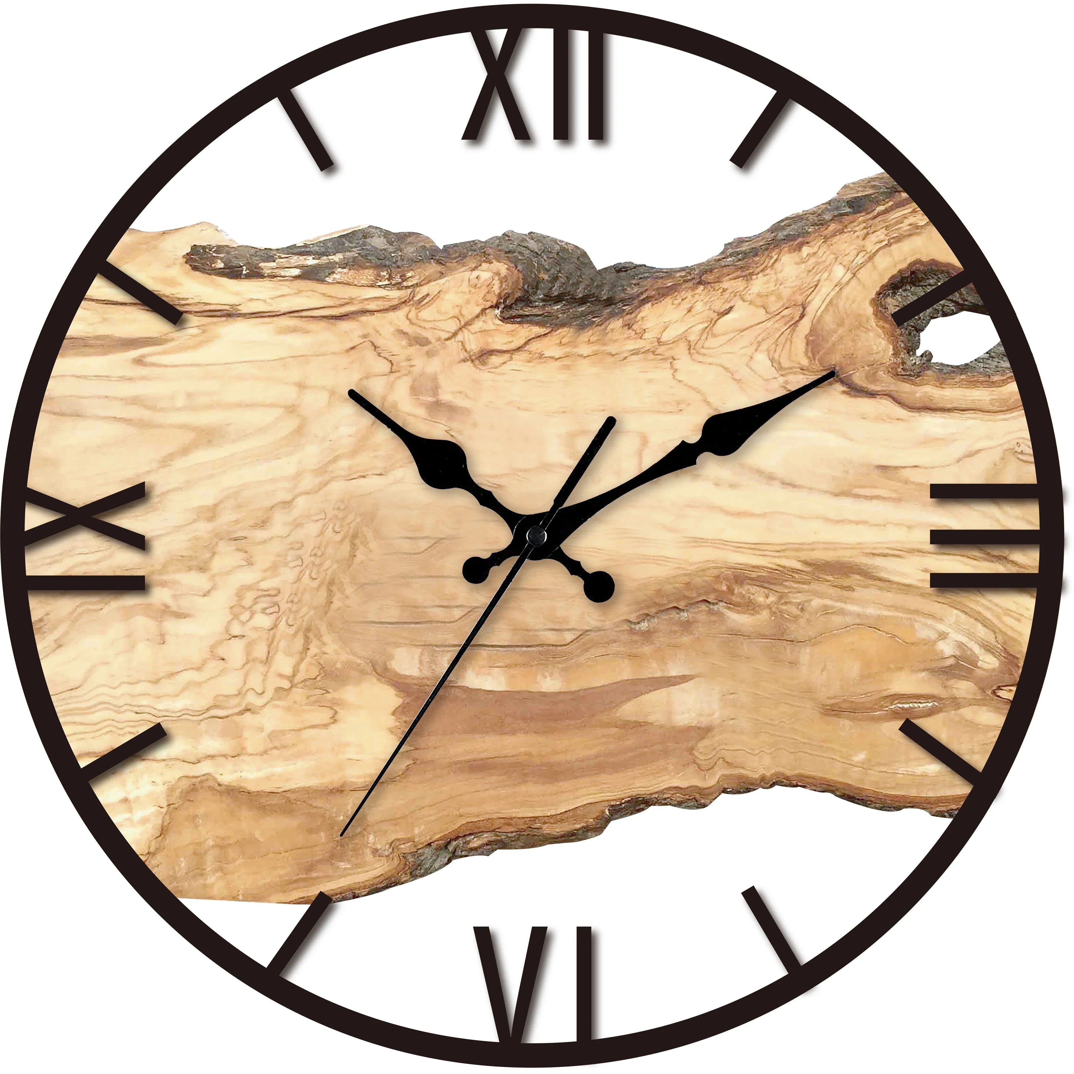 Horloge Murale Bois Massif – Élégance Rustique et Naturelle