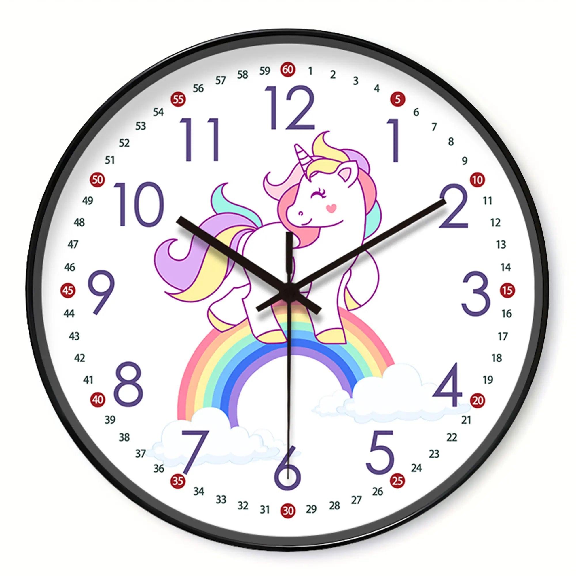 Horloge Murale Licorne & Arc-en-Ciel