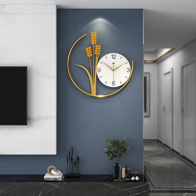 Horloge Murale Blé Doré