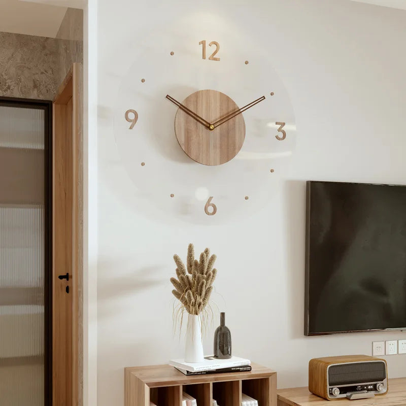 Horloge Murale Bois Flottant - Sobriété et Chaleur du Bois