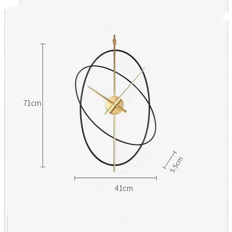 Grande Horloge Murale Design couleur Or Luxe
