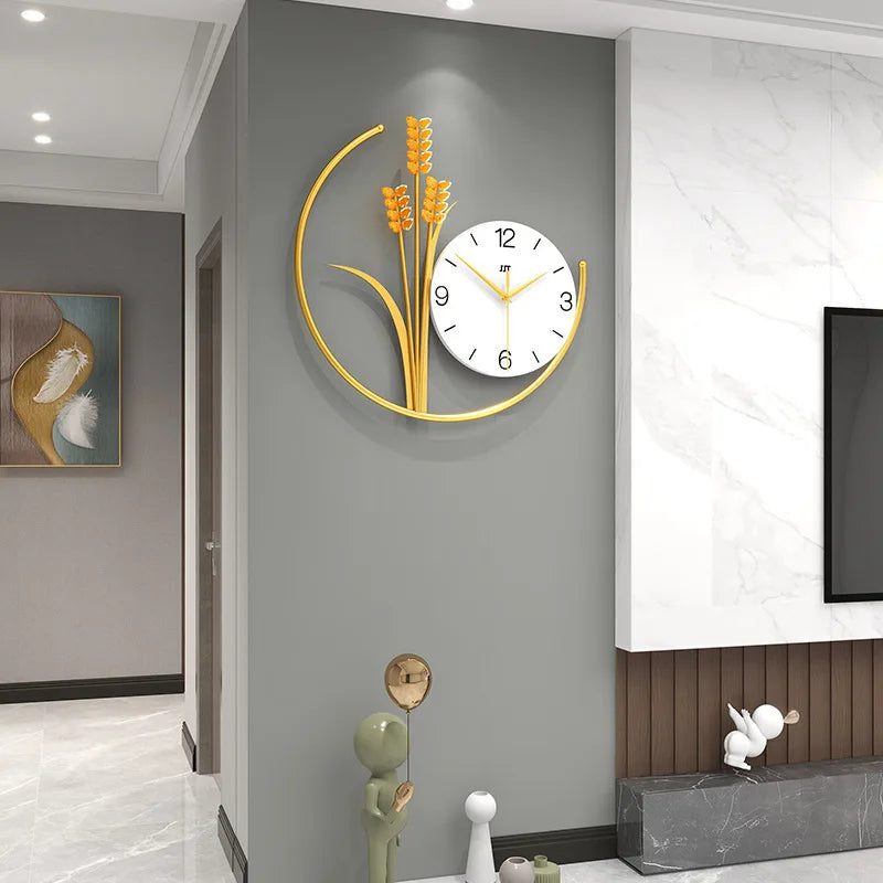 Horloge Murale Blé Doré