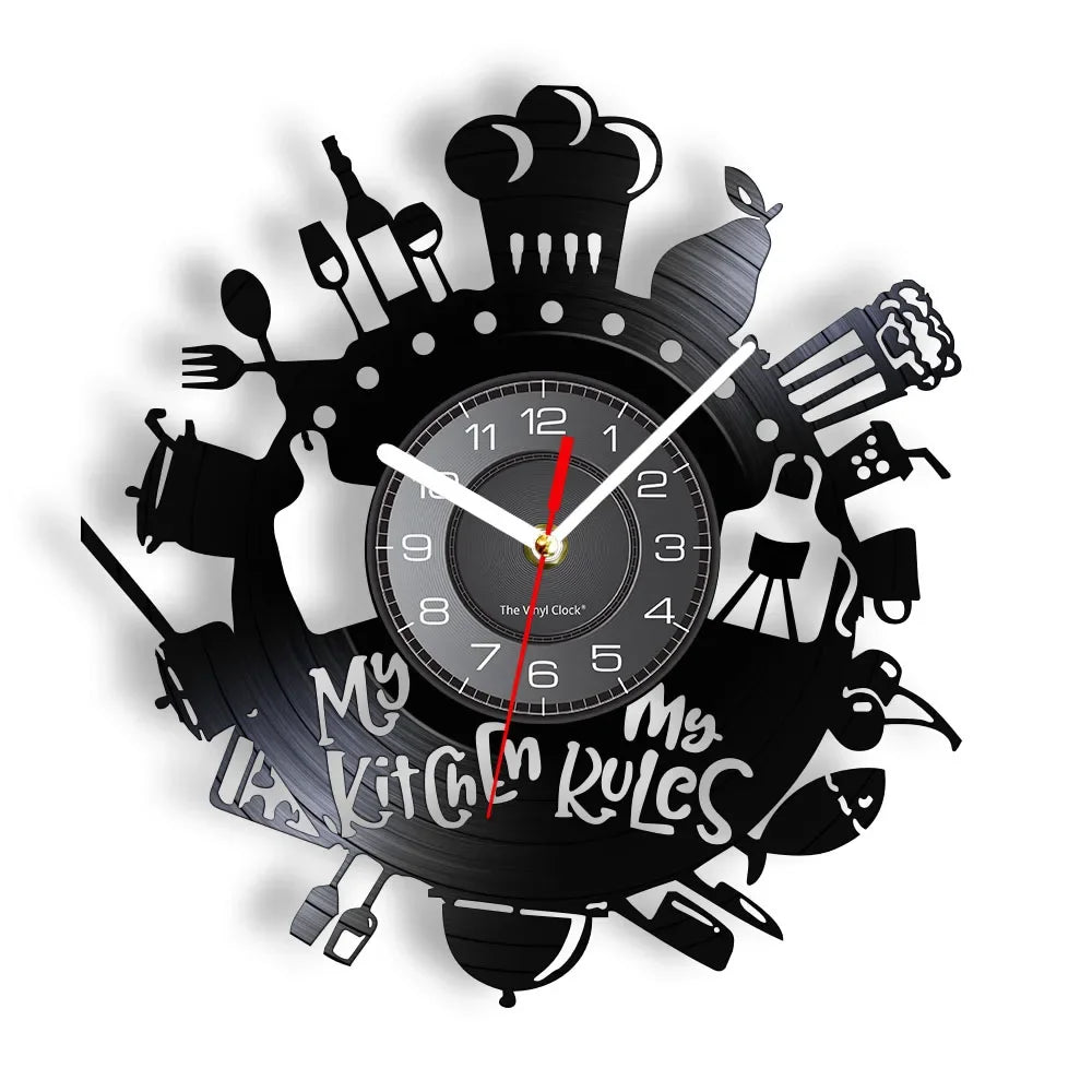 Horloge Murale "My Kitchen My Rules"