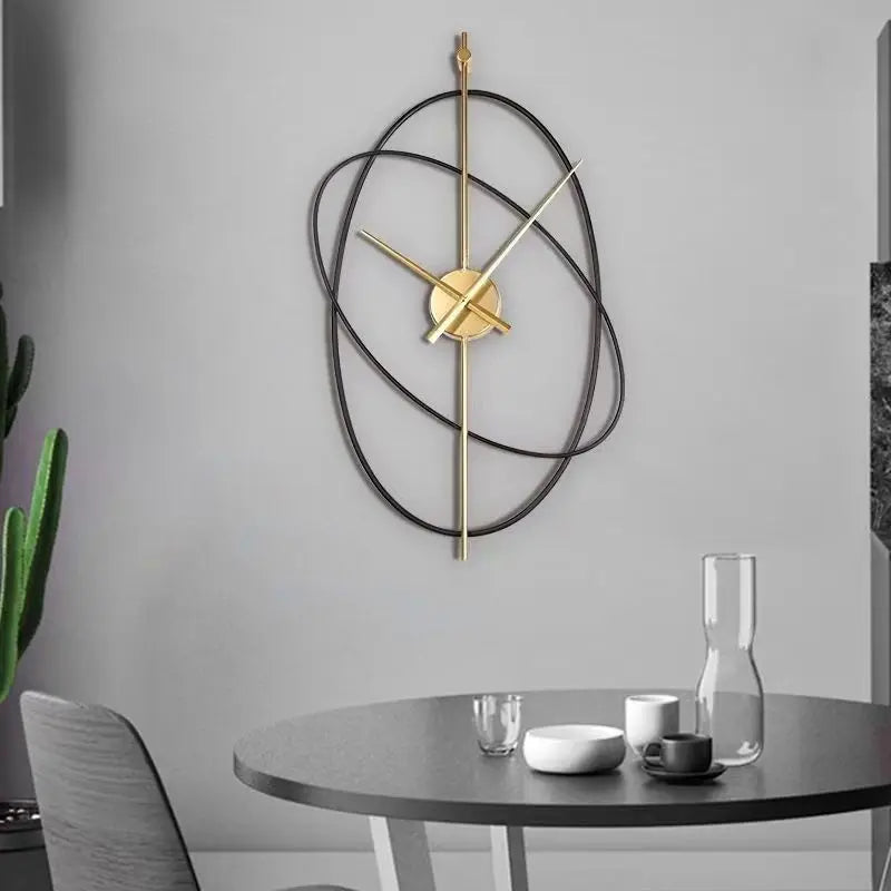 Grande Horloge Murale Design couleur Or Luxe