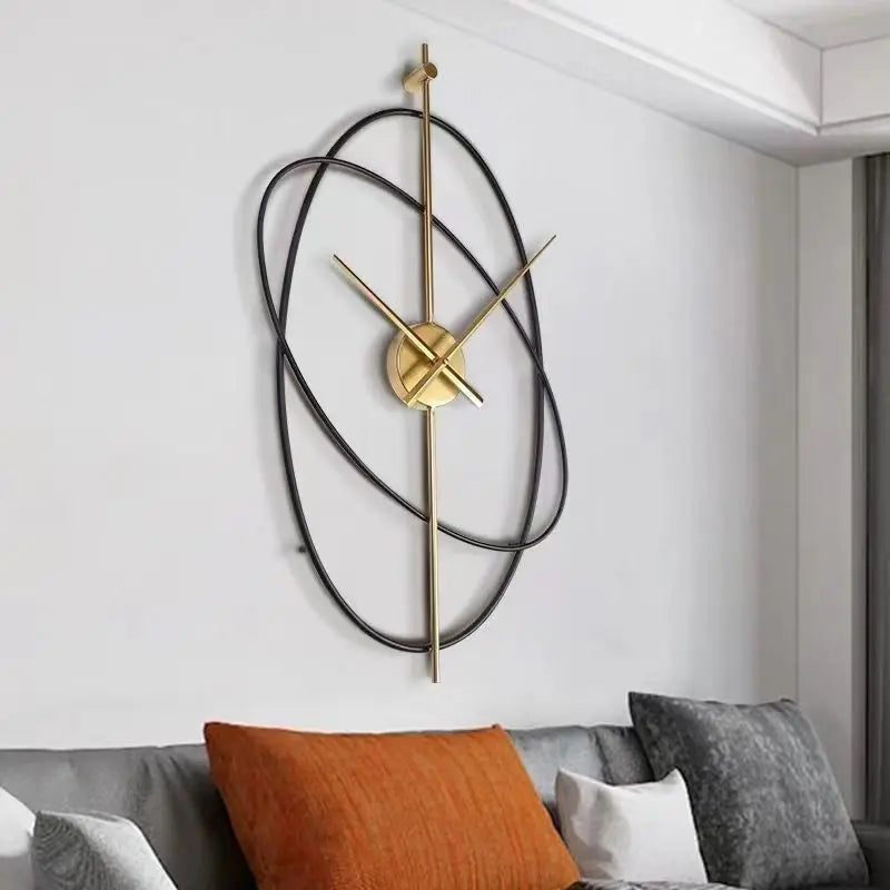 Grande Horloge Murale Design couleur Or Luxe