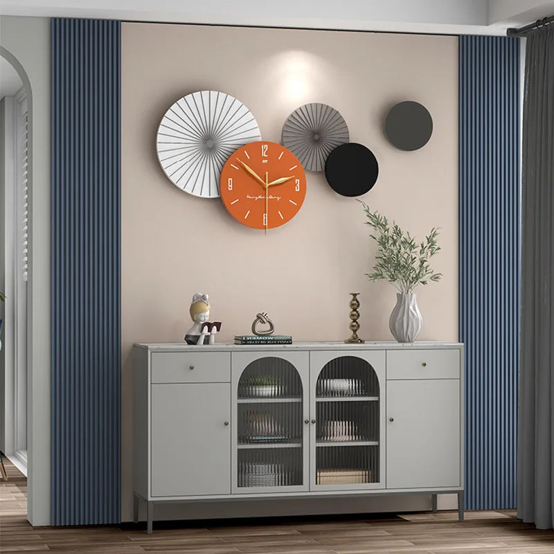 Horloge murale design grande en bois - Style contemporain pour salon