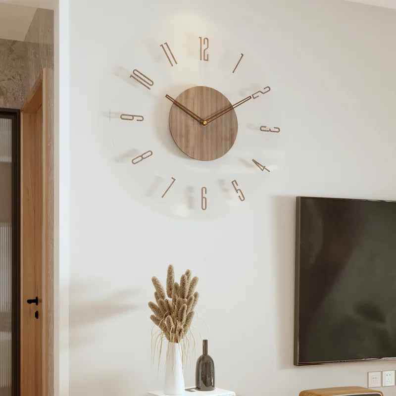 Horloge Murale Bois Flottant - Sobriété et Chaleur du Bois