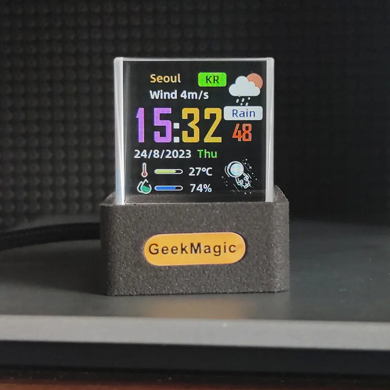 Horloge GeekMagic Cube de cristal