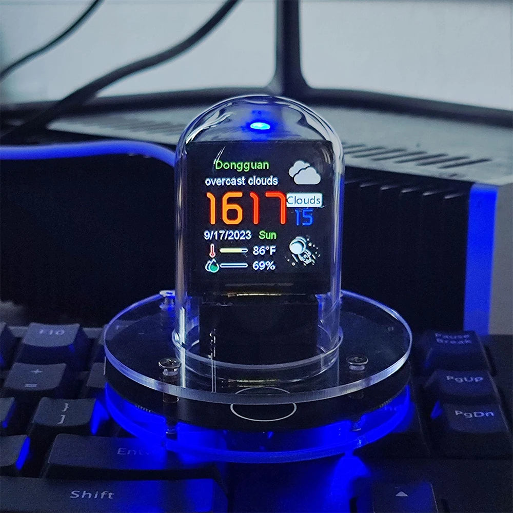 Horloge LED sous cloche