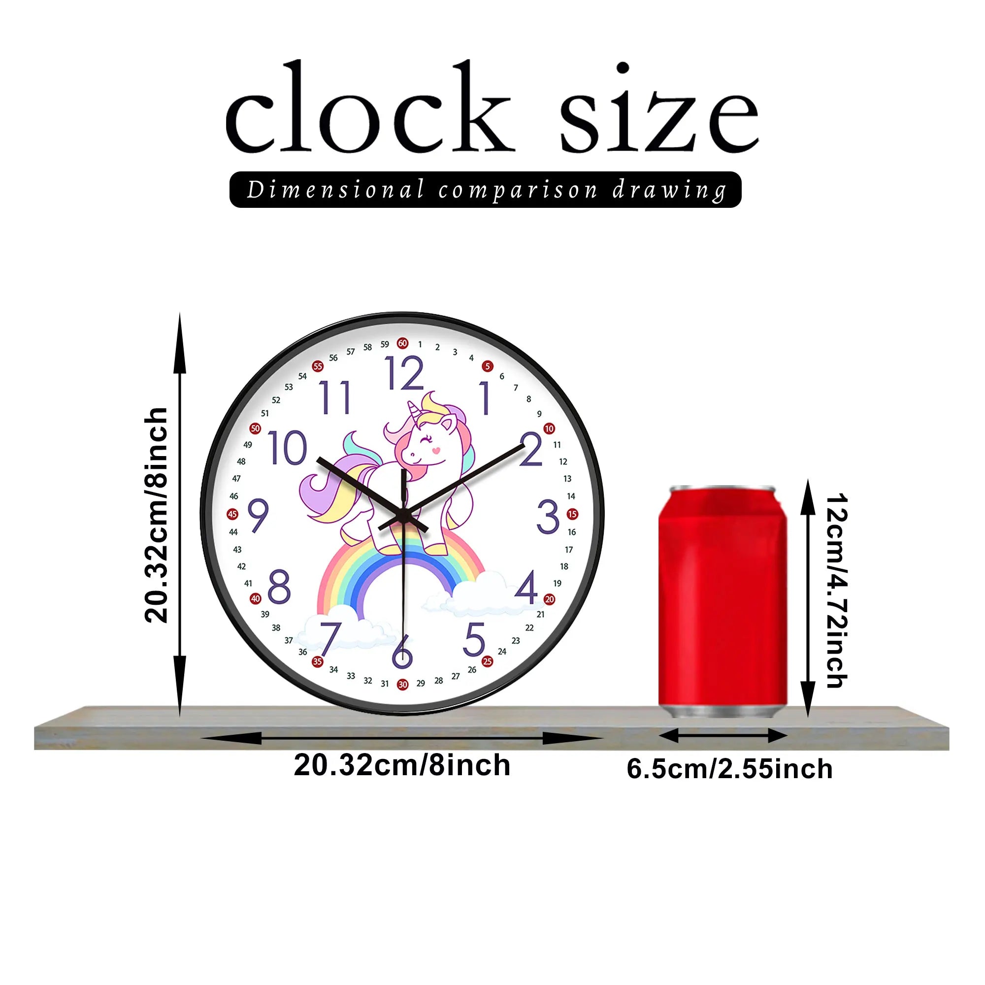 Horloge Murale Licorne & Arc-en-Ciel