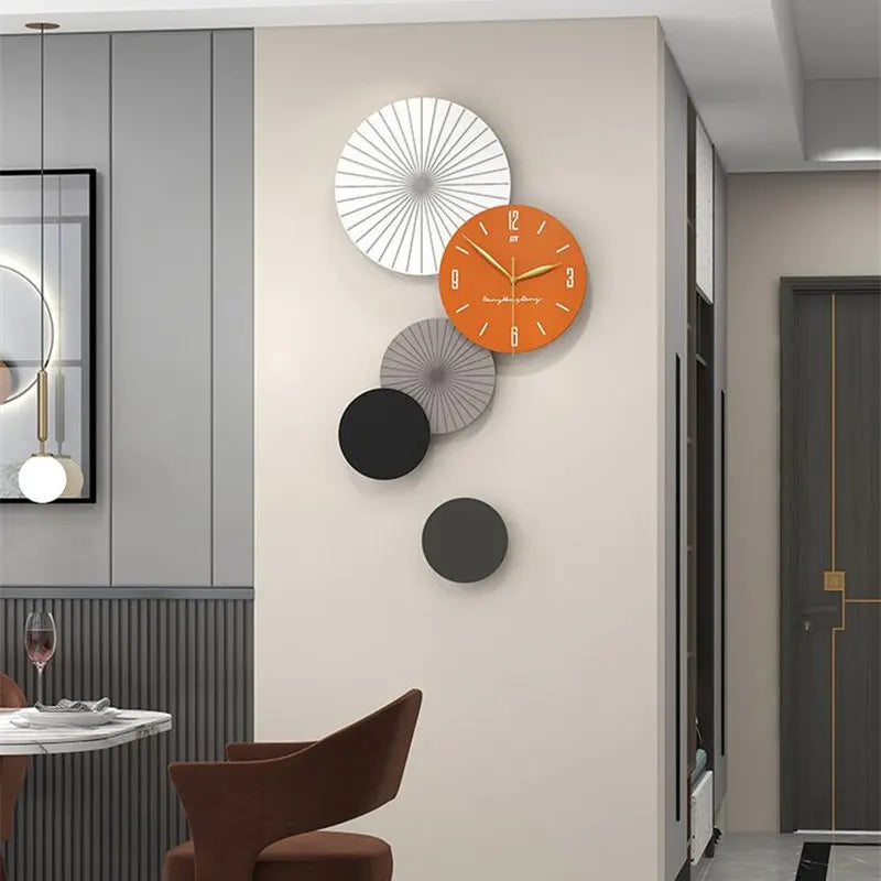 Horloge murale design grande en bois - Style contemporain pour salon