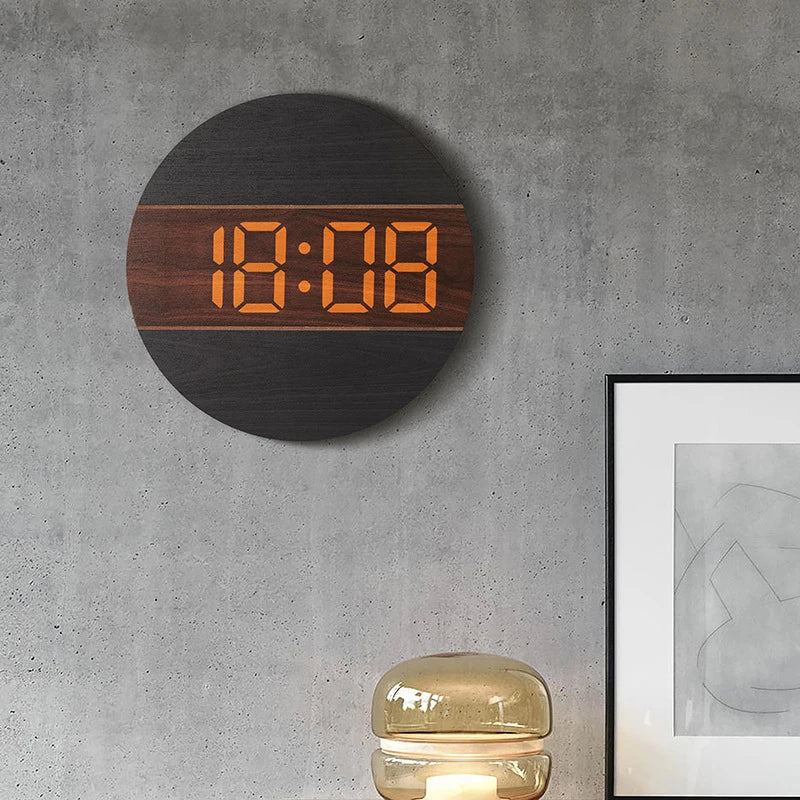 Horloge Murale LED en Bois – Alliance High-Tech et Nature