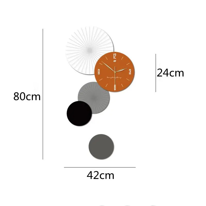 Horloge murale design grande en bois - Style contemporain pour salon
