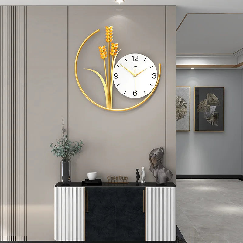 Horloge Murale Blé Doré