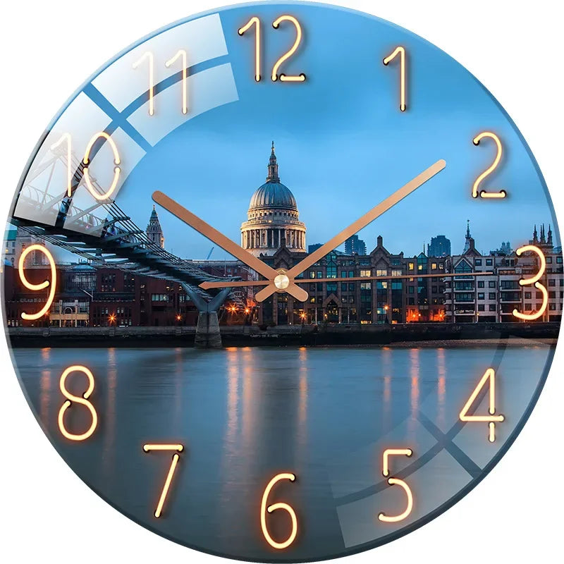 Horloge Murale Paysage Nocturne