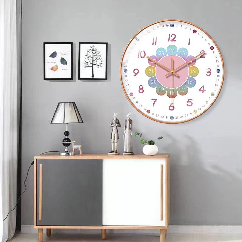 Horloge Murale Fleur Colorée