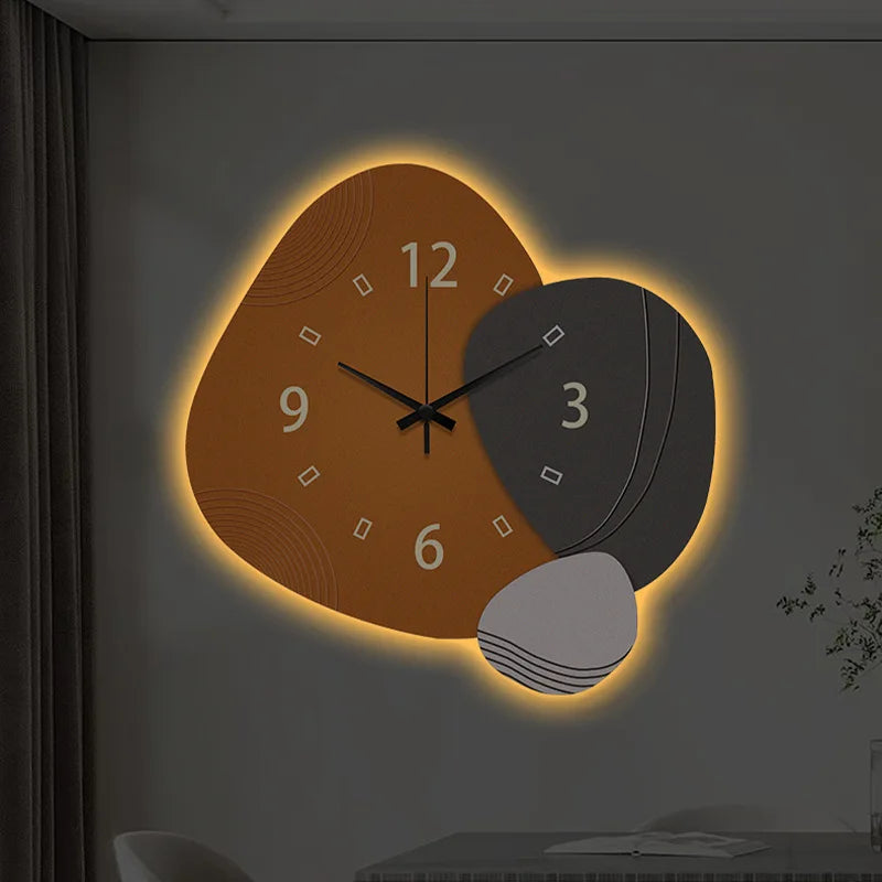 Horloge Murale Abstraite – Harmonie des Formes et Couleurs