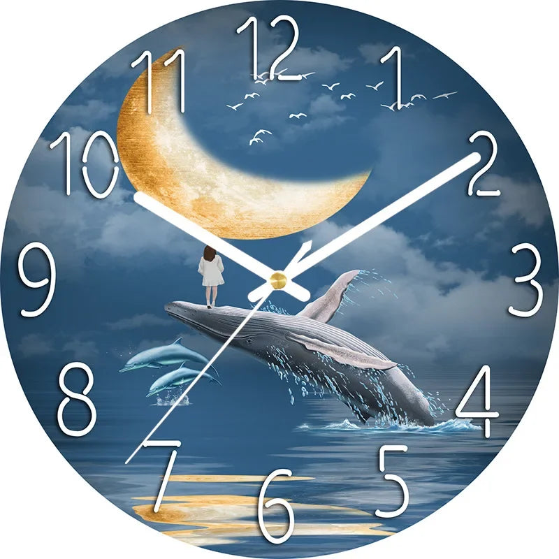 Horloge Murale Paysage Nocturne