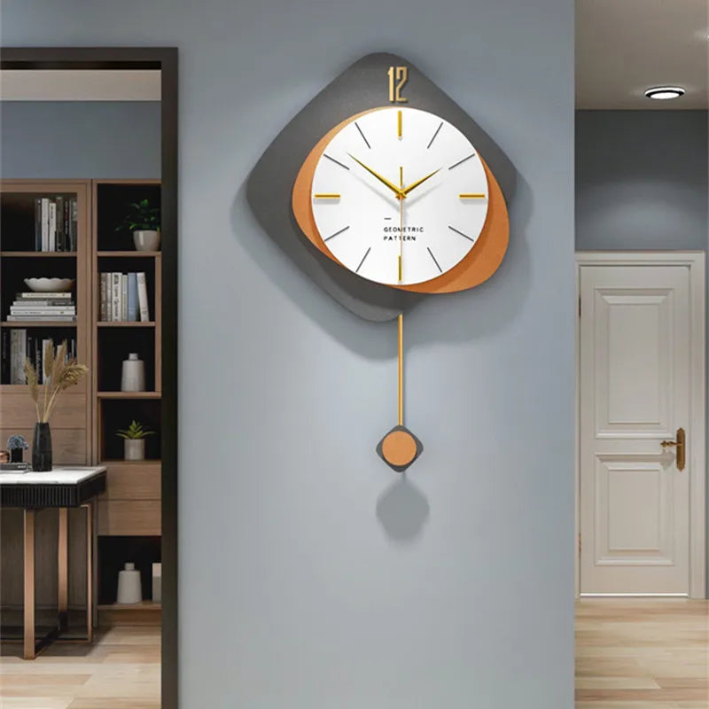 Horloge murale Design en bois et métal - Idéale pour salon et bureau