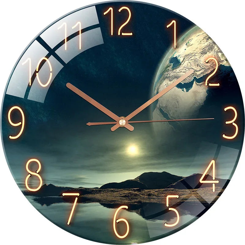 Horloge Murale Paysage Nocturne