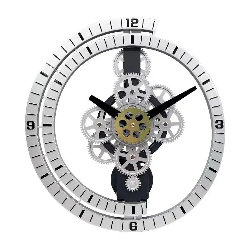 Horloge Murale Industrielle - Couleur Argenté, Doré ou Noir