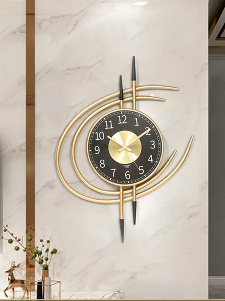 Horloge Murale Luxe - Dorée et Contemporaine