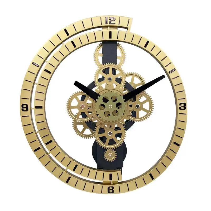 Horloge Murale Industrielle - Couleur Argenté, Doré ou Noir