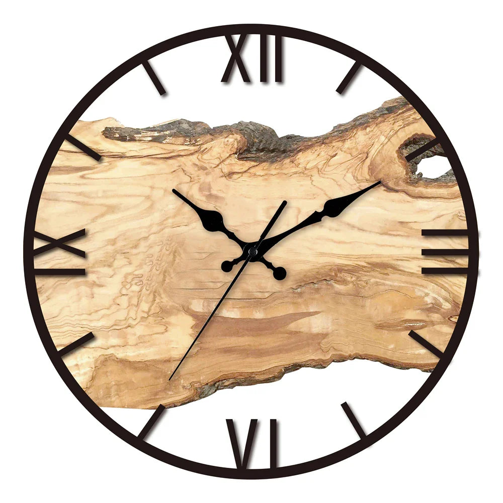 Horloge Murale Bois Massif – Élégance Rustique et Naturelle