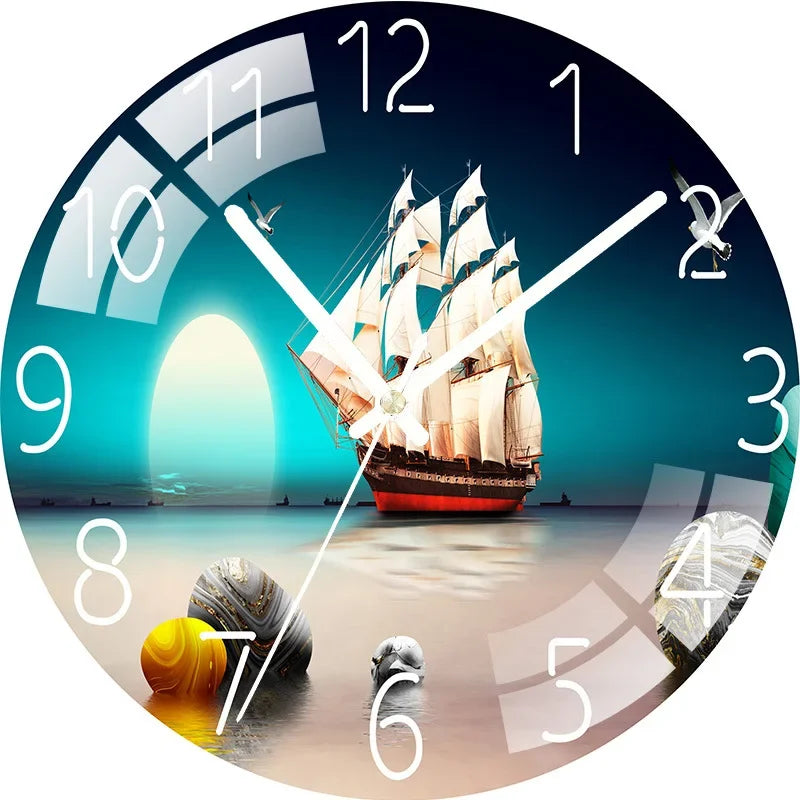 Horloge Murale Paysage Nocturne