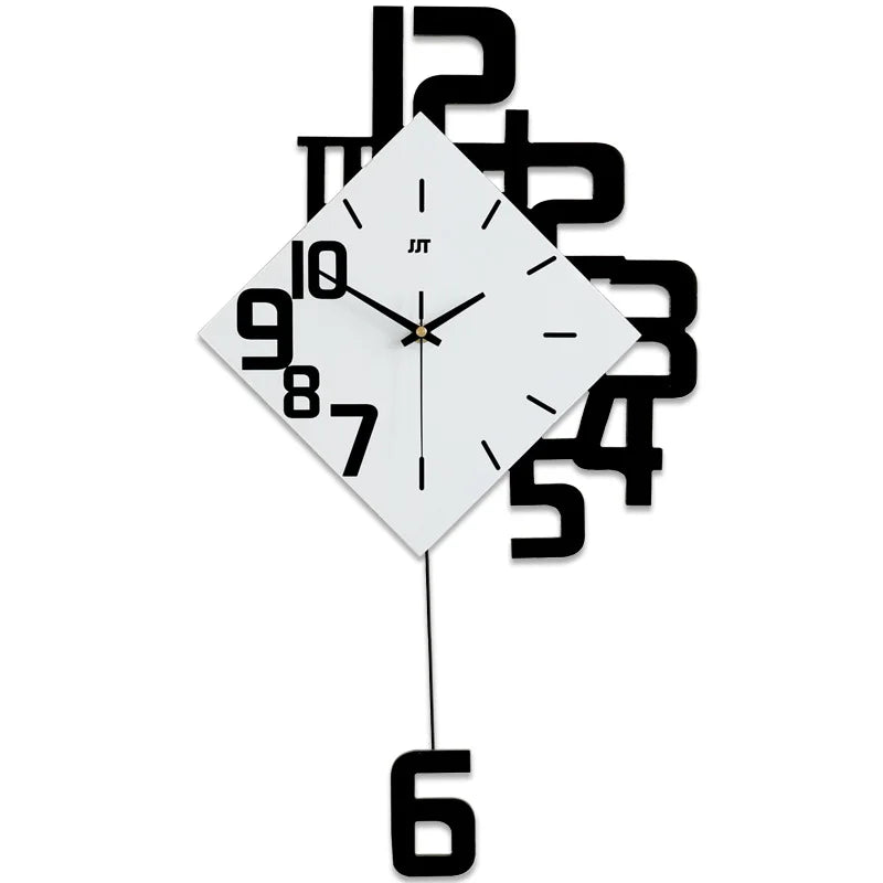 Horloge Murale Design Carré Noir et Blanc