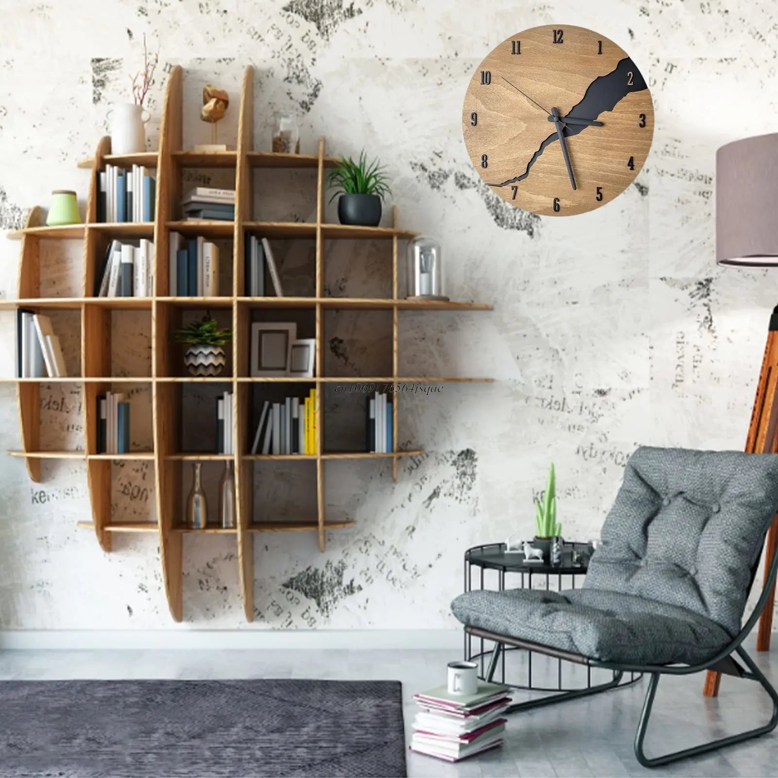 Horloge Murale Artisanale – Bois et Métal Contemporain