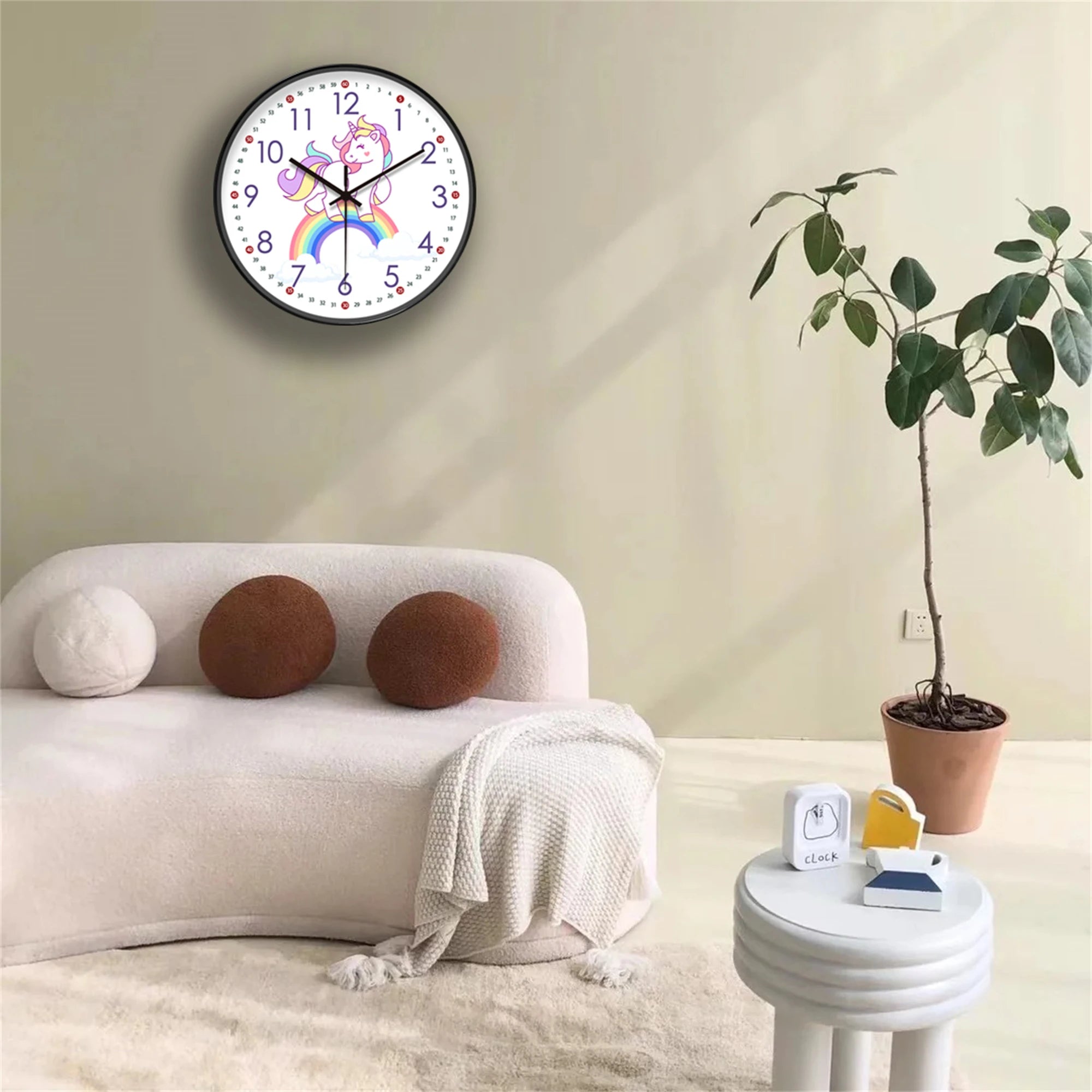 Horloge Murale Licorne & Arc-en-Ciel