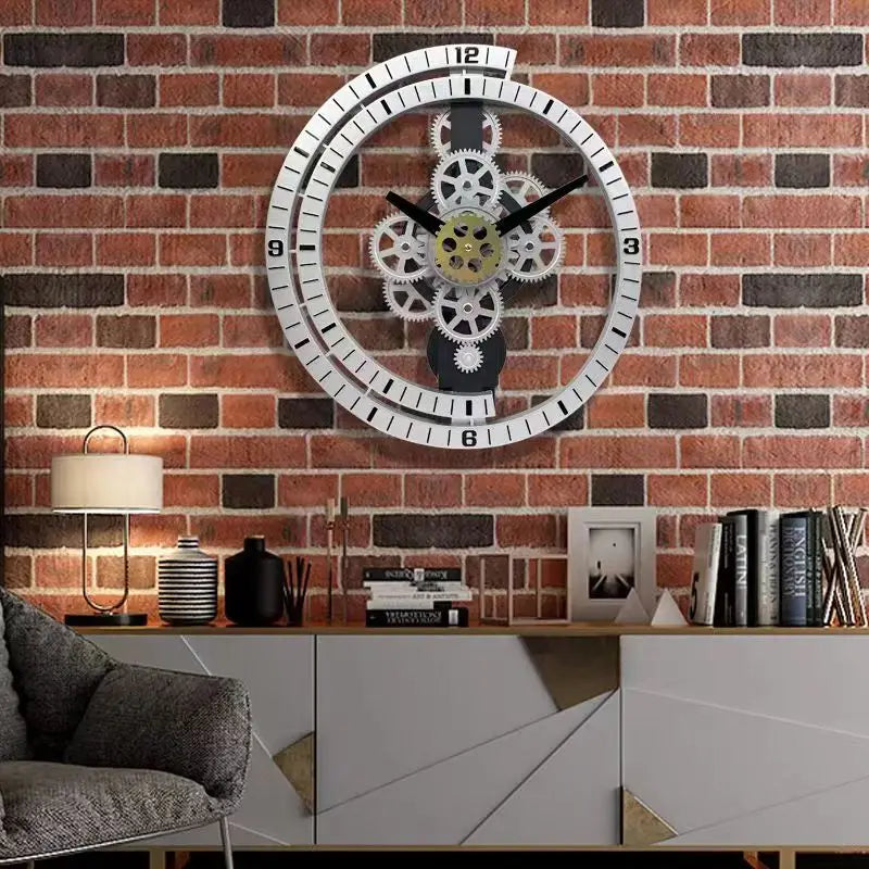 Horloge Murale Industrielle - Couleur Argenté, Doré ou Noir