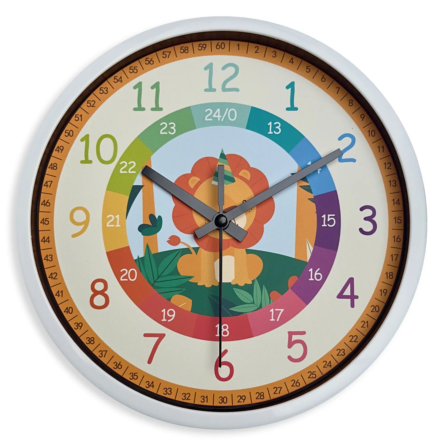 Horloge Murale Éducative Lion